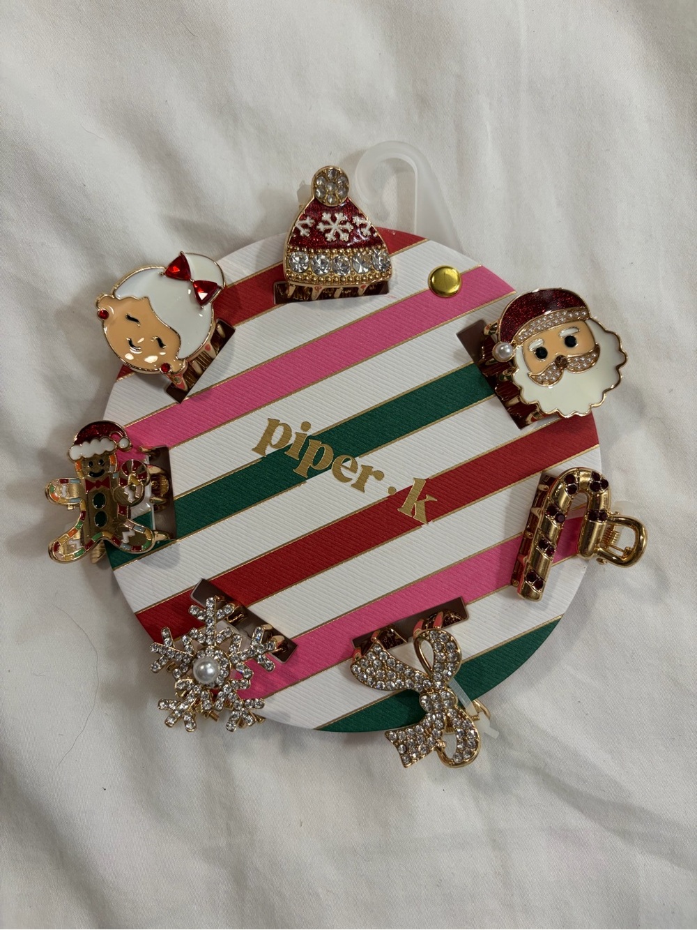 Piper K Christmas Mini Claw Hair Clips 7-Piece Holiday Set New